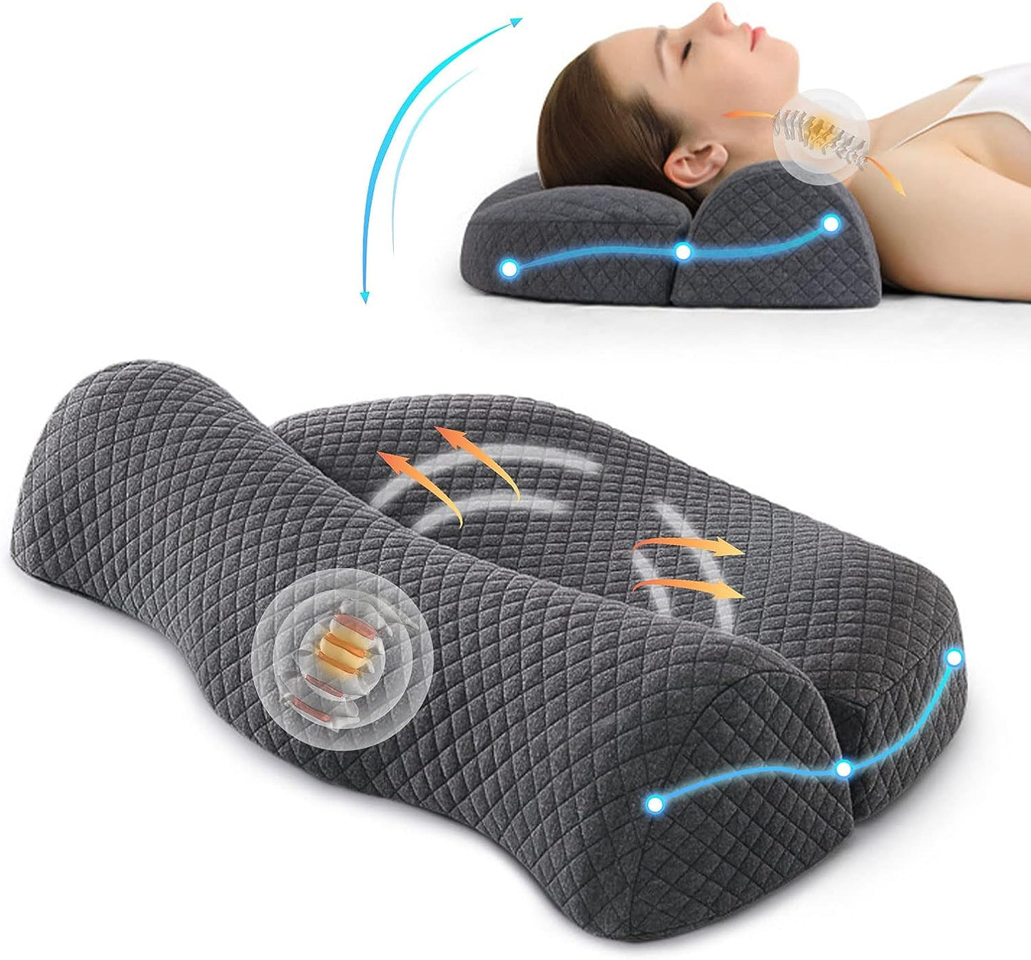 Orthopedic Sleeping Neck Contoured Support Pillow