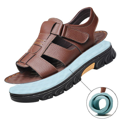 Non-slip Thick-soled Leather Men's  Beach Sandals