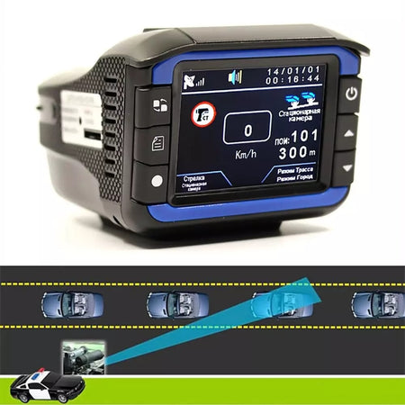 Caméra DVR de voiture 2 en 1 détecteur de radar enregistreur vidéo de caméra de tableau de bord.