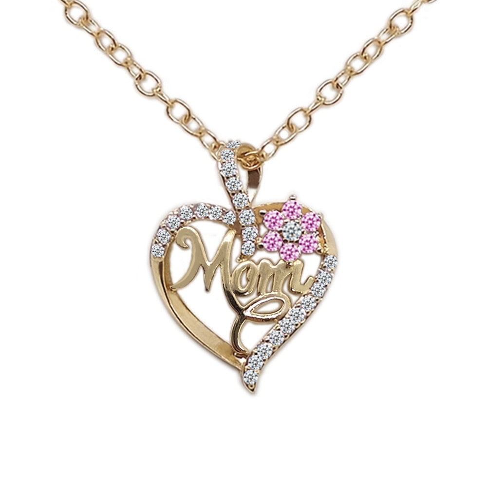 Lettre d'amour de mode maman collier de fleurs représente que vous êtes mon cadeau de charme de qualité de pendentif de fleur de coeur