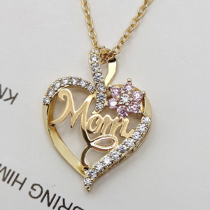 Lettre d'amour de mode maman collier de fleurs représente que vous êtes mon cadeau de charme de qualité de pendentif de fleur de coeur