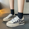 Spring Autumn New Women&#39;s Flat Sneakers Plaid Women&#39;s Platform Casual Breathable Shoes Lace Up Vulcanized Shoes Tenis Feminino