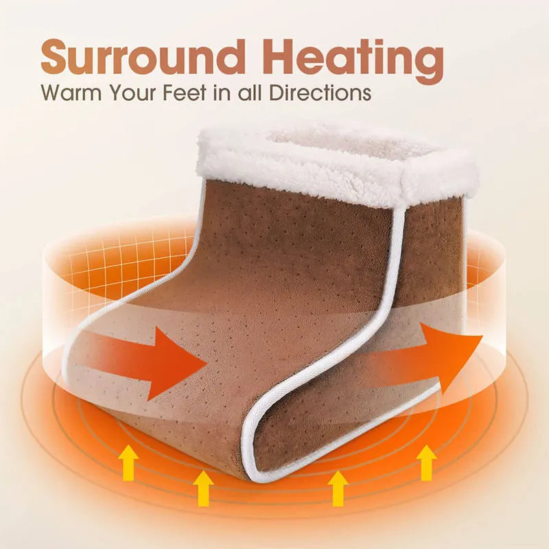 Winter hot sale Electric Heated Foot Warmers  Super Soft Feet Heating Pad  6-Level Heating Foot  Boots for men and women