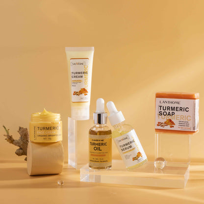 Ensemble de peau de curcuma biologique naturel dissolvant de taches sombres d'acné