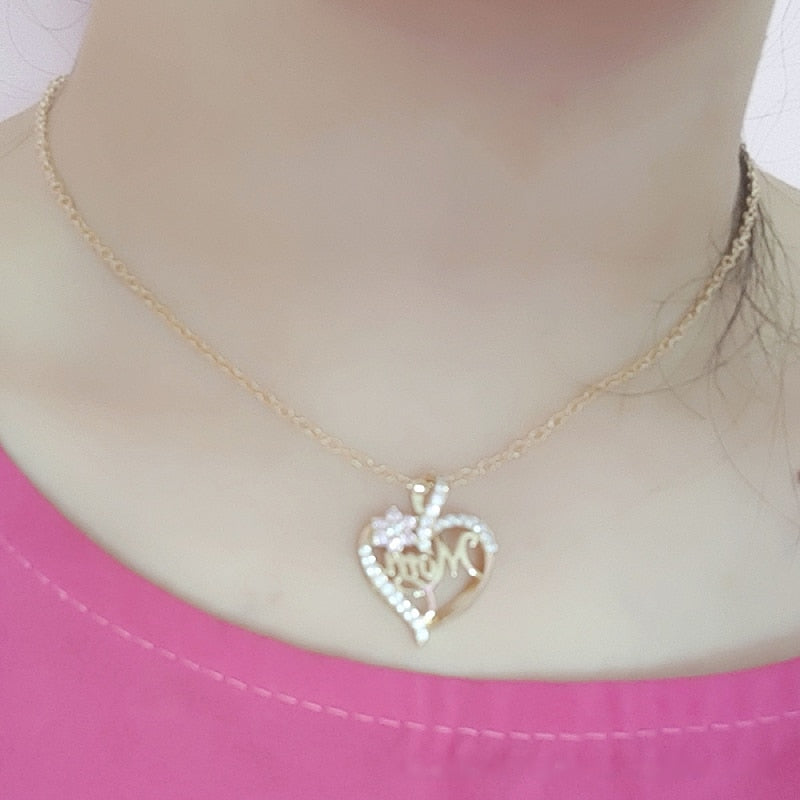 Lettre d'amour de mode maman collier de fleurs représente que vous êtes mon cadeau de charme de qualité de pendentif de fleur de coeur