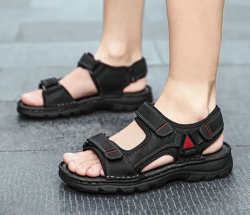 Male Genuine Leather Sandals Summer