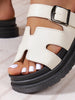 Women's All-match Thick Bottom Buckle Solid Leisure Sandals