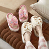 Bow Women's Wear Thick Bottom Latex Linen Slippers Outside The Home