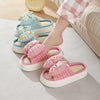 Bow Women's Wear Thick Bottom Latex Linen Slippers Outside The Home