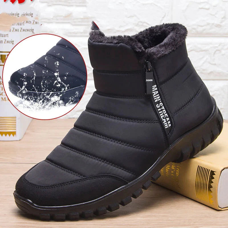 Unisex Waterproof Warm Cotton Zipper Snow Ankle Boots