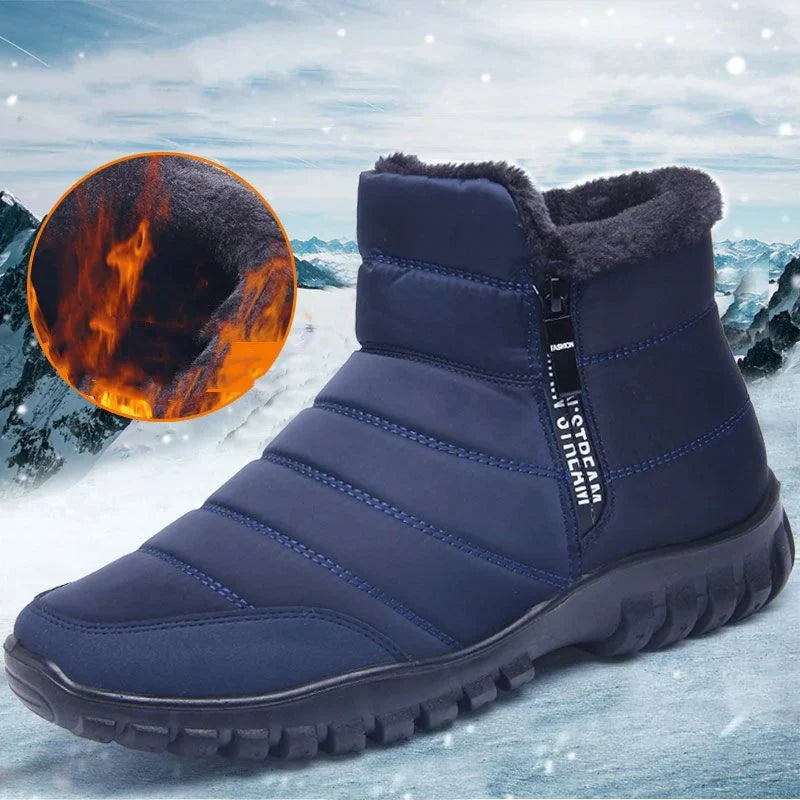 Unisex Waterproof Warm Cotton Zipper Snow Ankle Boots