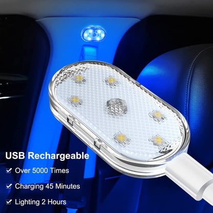 Lampes tactiles de voiture rechargeables 6LED pour l'intérieur et le coffre