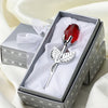 Saint Valentin cadeau cristal verre Rose fleur artificielle argent or tige Rose fleur pour petite amie cadeaux de mariage pour invité