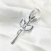 Valentines Day Gift Crystal Glass Rose Artificial Flower Silver Gold Rod Rose Flower for Girlfriend Wedding Gifts for Guest