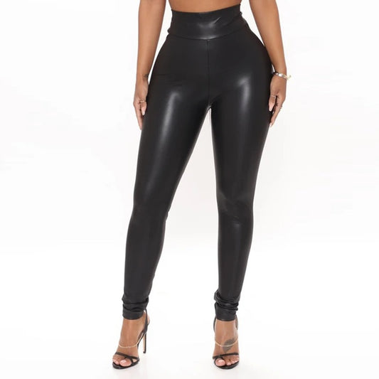 Life Lederleggings mit hoher Taille