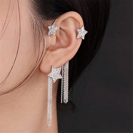 1PC Chain Tassel Ear Clip Earrings Fashion.